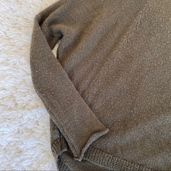 Pacsun Olive Green Slouchy Batwing V Neck Sweater - Picture 4 of 7